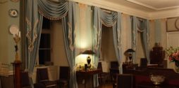 blue classic curtains at Kukshas manor