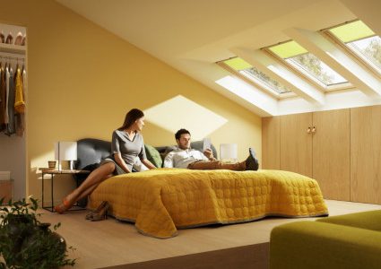 yellow blinds for Velux roof windows