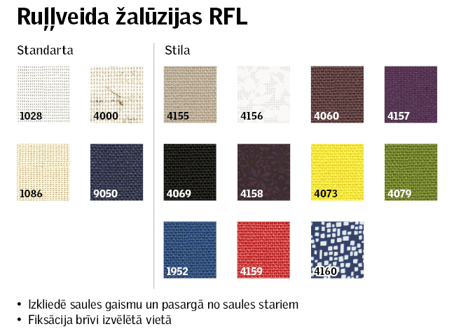 Velux žalūziju toņi