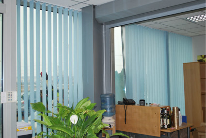 blue vertical blinds