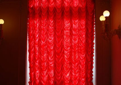 wonderful red french blinds