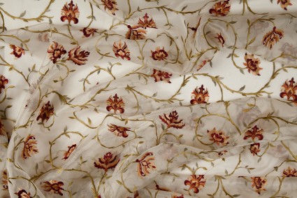 Floral pattern curtain fabrics organza