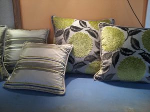 Match the colour of the cushions, but not the patterns